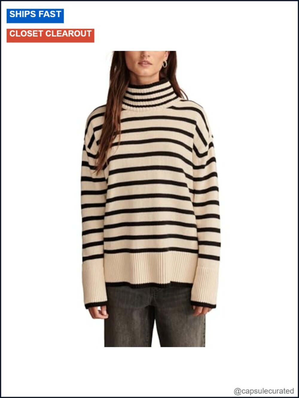 Mock Neck Tunic Long Sleeve Pullover Cotton Nylon Cashmere Blend Ribbed